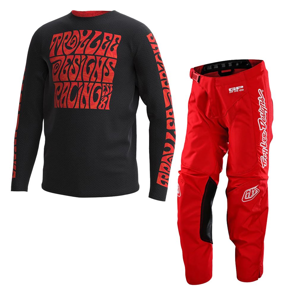 Troy Lee Designs 2024 Motocross Combo Kit Youth GP Pro Air Manic Monday Red Black